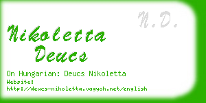 nikoletta deucs business card